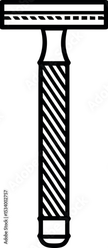 Safety Razor vector black silhouette print design