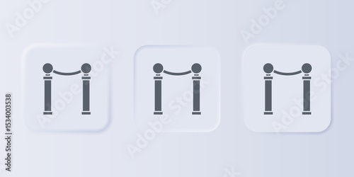 Grey Exhibition of paintings icon isolated on grey background. Picture gallery. Set icons in square buttons. Vector