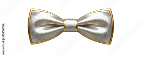 Silver Bowtie with Transparent Background, Elegant Cutout