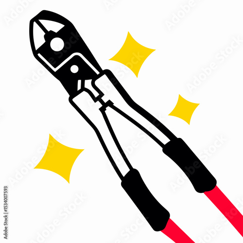 Red & Black Bolt Cutters, Heavy Duty Cable Cutter