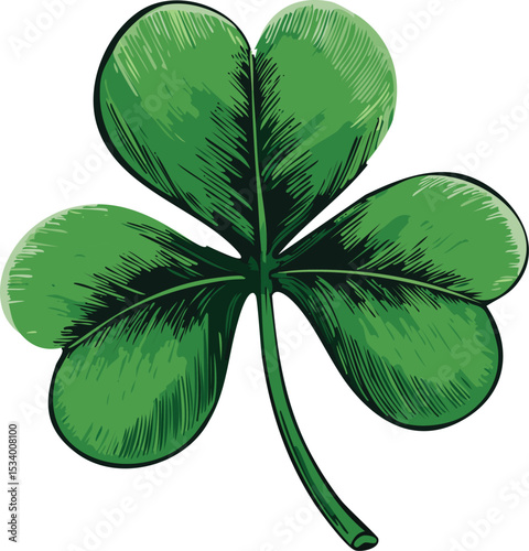 Shamrock Clover Leaf Clip Art - Irish Luck Symbol Design

