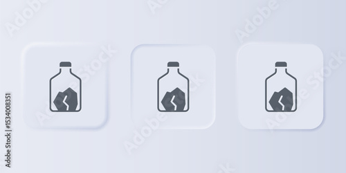 Grey Ore mining icon isolated on grey background. Set icons in square buttons. Vector