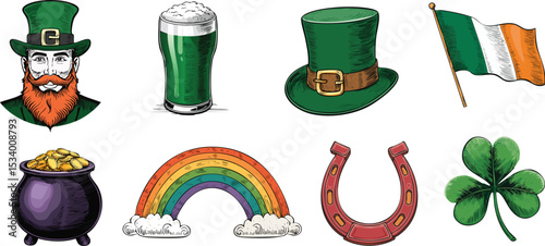 St. Patrick's Day Symbols - Irish Holiday Celebration Set

