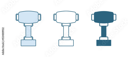 Blue Gear shifter icon isolated on white background. Manual transmission icon. Vector