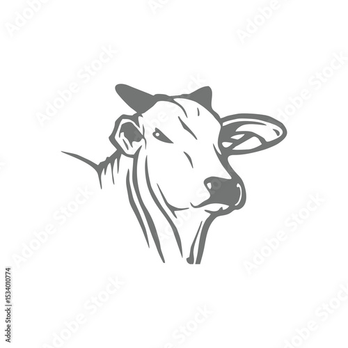 Nelore Cow Vector sign logo