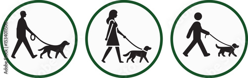 Dog Walk Sign. Dog Walking Areas in Parks and Public Spaces. Pet-Friendly Environments for Community Use.