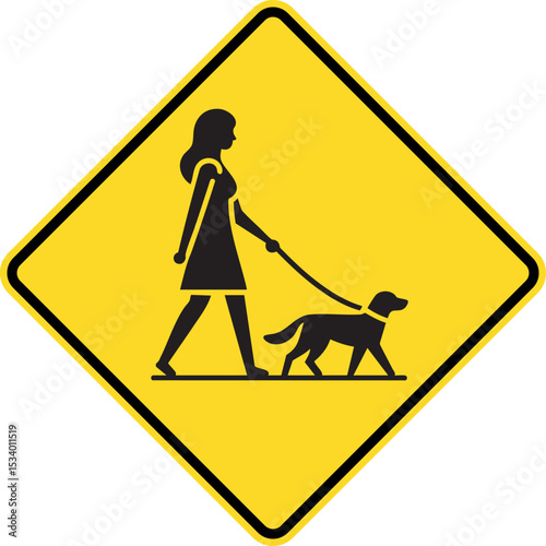 Dog Walk Sign. Dog Walking Areas in Parks and Public Spaces. Pet-Friendly Environments for Community Use.