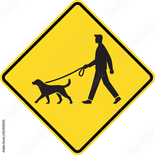 Dog Walk Sign. Dog Walking Areas in Parks and Public Spaces. Pet-Friendly Environments for Community Use.