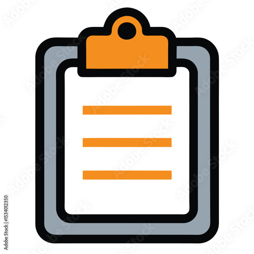 Minimal Line Style Clipboard Vector Illustration