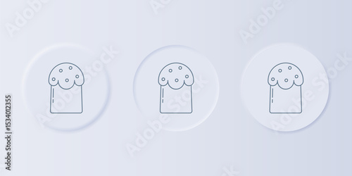 Grey Easter cake icon isolated on grey background. Happy Easter. Set icons in square buttons. Vector