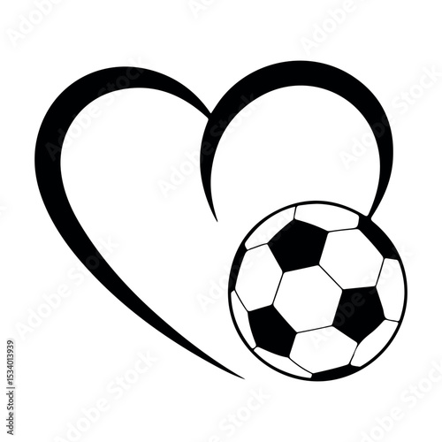 soccer ball with heart