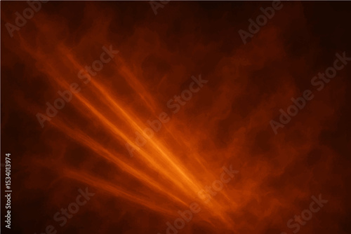 Abstract dark orange with light rays and a hint of smoke texture.