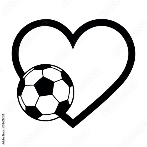 heart with soccer ball