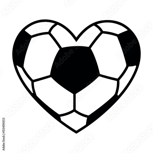 heart with soccer ball