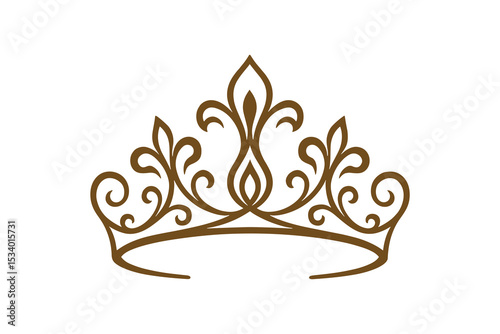 A brown tiara vector, ideal for regal themes and design projects.