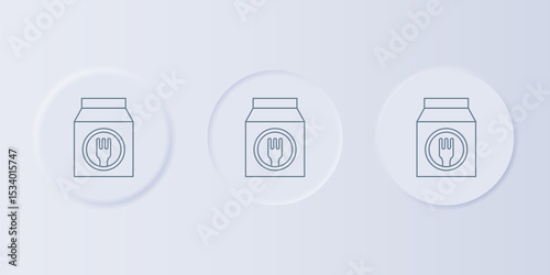 Grey Online ordering and fast food delivery icon isolated on grey background. Set icons in square buttons. Vector
