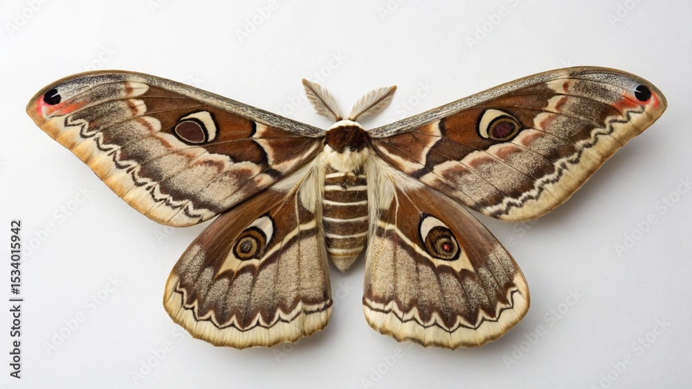 Naklejka premium Giant Wood Moth on studio background