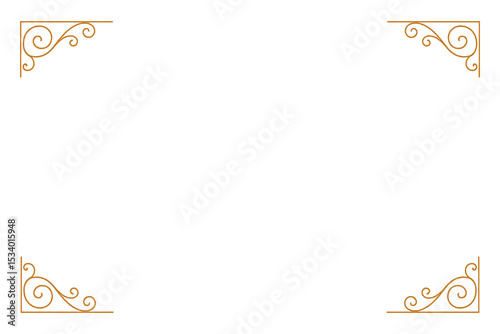 Ornate corner vector frame border design with decorative elements.