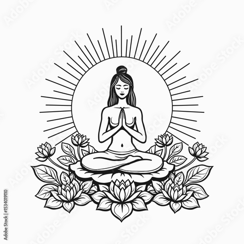International Yoga Day Banner Line Art Minimal Vector Design