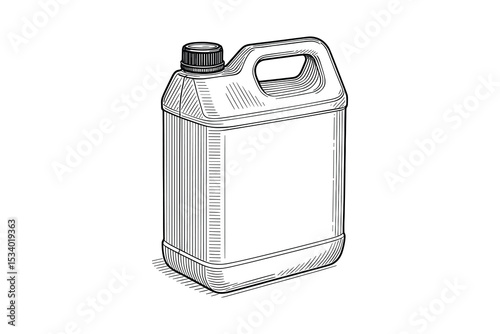 Plastic jerrycan vector container for fuel storage and chemical liquids.