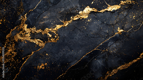 Marbre en pierre noire avec des paillettes d'or viens. Idéal comme fond d'écran