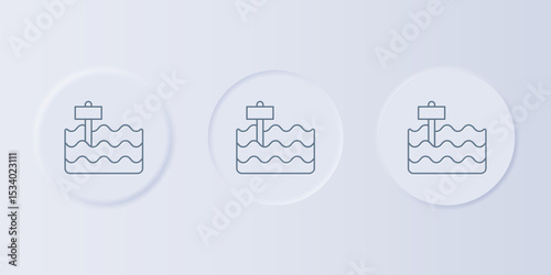 Grey Garden bed or cultivation bed icon isolated on grey background. Set icons in square buttons. Vector