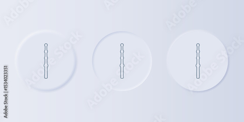 Grey Magic wand icon isolated on grey background. Star shape magic accessory. Magical power. Set icons in square buttons. Vector