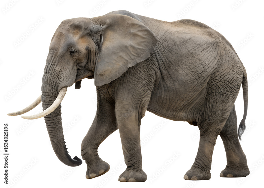Majestic African Elephant Striding Confidently Across the Plains A Portrait of Nature's Gentle Giant On The Move Majestic African Elephant Striding Confidently Across the Plains A Portrait of Nature's Gentle Giant On The Move