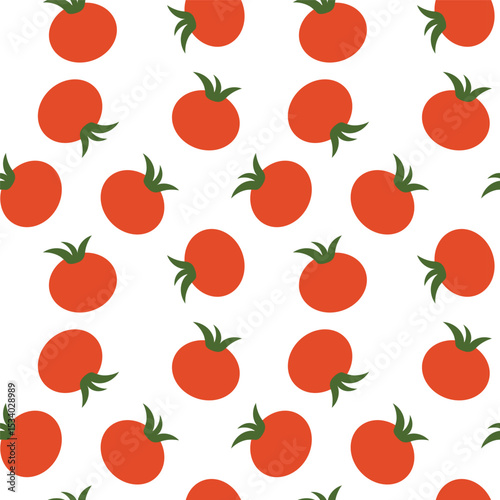 tomato vector repeated pattern background, vegetable seamless pattern design