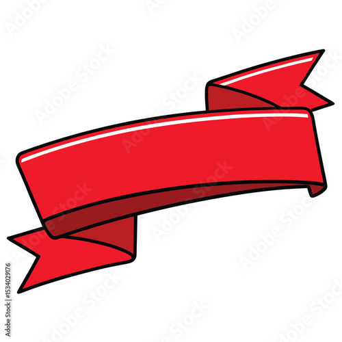 Blank Red Ribbon Banner Vector for Text, Label, or Sale Design

