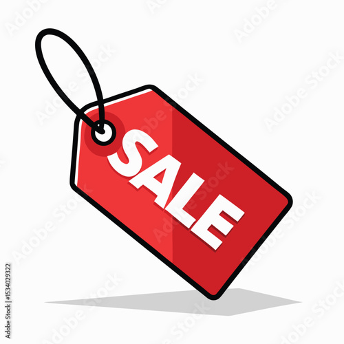 Red Ribbon Sale Banner Vector for Promotion and Marketing Design

