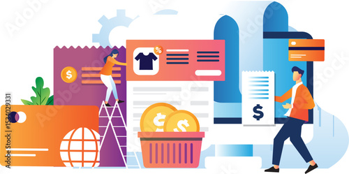 pay and bills element vector illustration