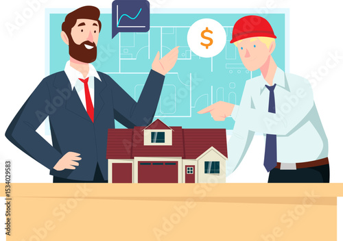 real estate development business meeting illustration