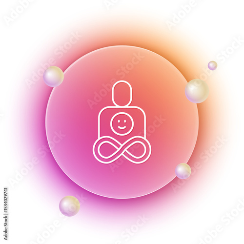 White Friends forever icon isolated on white background. Everlasting friendship concept. Orange and pink gradient circle background. Vector