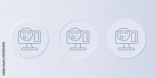 Grey Genetic engineering modification on laptop icon isolated on grey background. DNA analysis, genetics testing, cloning. Set icons in square buttons. Vector