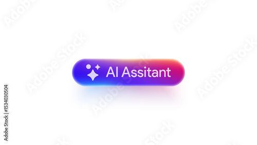 AI Assitant button. Rewrite prompt pushbutton. Generate artificial intelligence toggle. LLM magic stars logo. Machine learning text generator. Chatbot assistant. UI design. Vector illustration. 