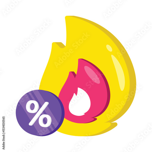 Hot Discount Vector style icon. Eps 10 file