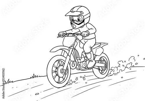 motocross race illustration. coloring book for kids
