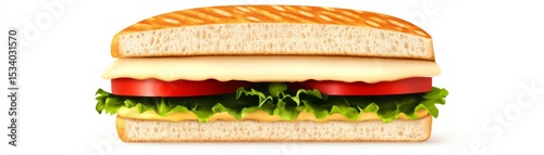Vegetable Sandwich Isolated with Tomato and Lettuce Illustration,Fastfood ,Healthy