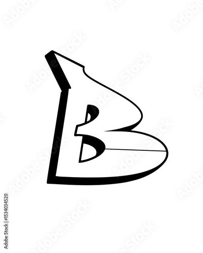 letter B in graffiti style
