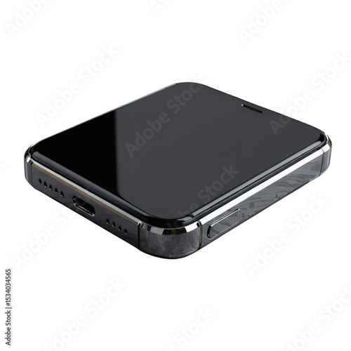 Sleek Smartphone with Transparent Background, Elegant Cutout