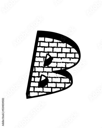 letter B in graffiti style
