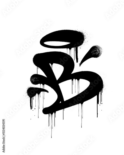 letter B in graffiti style