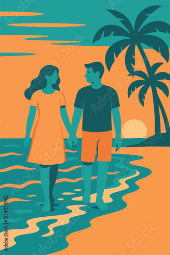 romantic couple on the beach