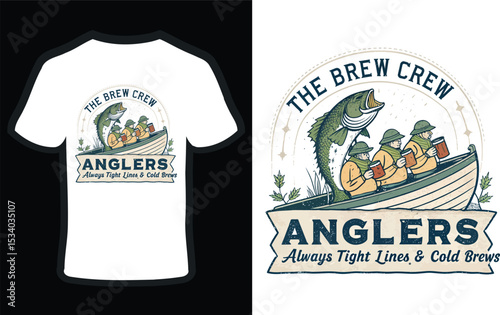 The Brew Crew Anglers beer and fishing slogan