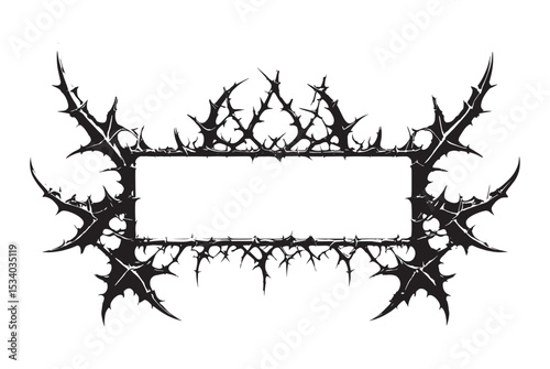 ribbon frame with thorn background forr death metal horror design