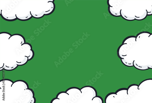 vector illustration of a frame surrounded with clouds transparent cartoon cloud penncil art cloud frame