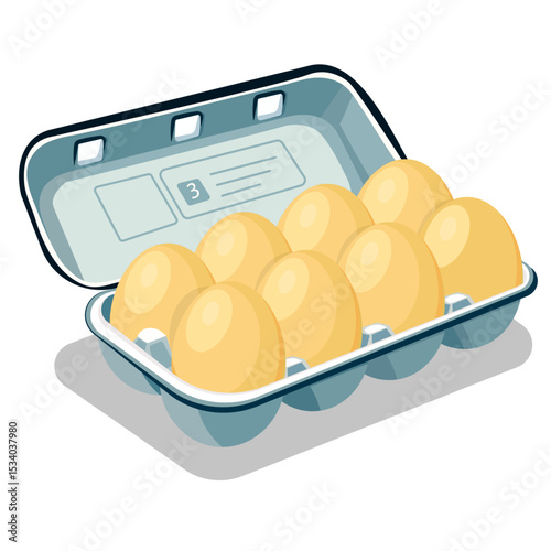 Orange chicken eggs in a box vector