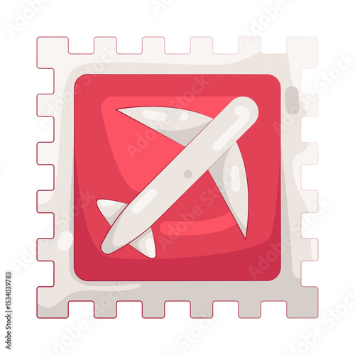 Illustration of Airplane Stamp