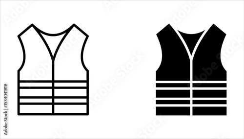 Lifejacket outline Icon set, vector illustration  isolated on white background.
